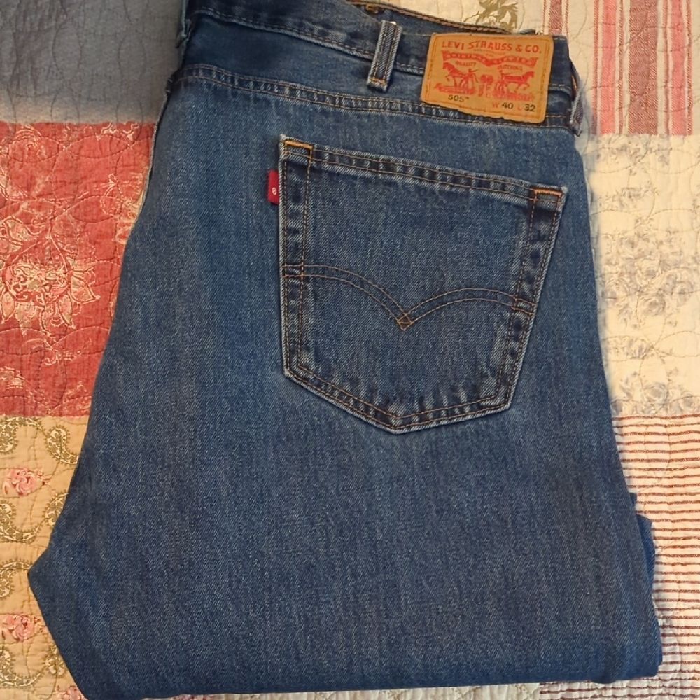 Levi’s 505 Regular Fit Jeans Men’s 40x32 Classic Straight Leg Dark Wash